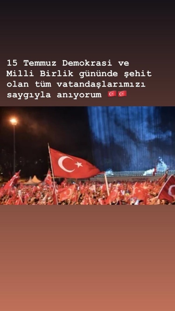 Ünlülerden 15 Temmuz paylaşımları!